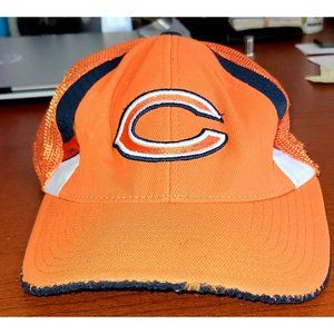 Chicago Bears Reebok Fitted Hat NFL Equipment Embroidered Baseball Cap S/M Orang